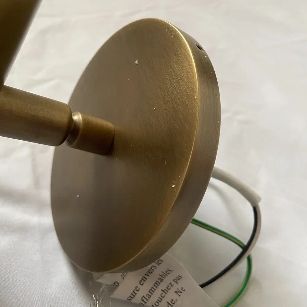 Restoration Hardware Lacquered Burnished Brass Champeaux Wall Sconce, Adjustable